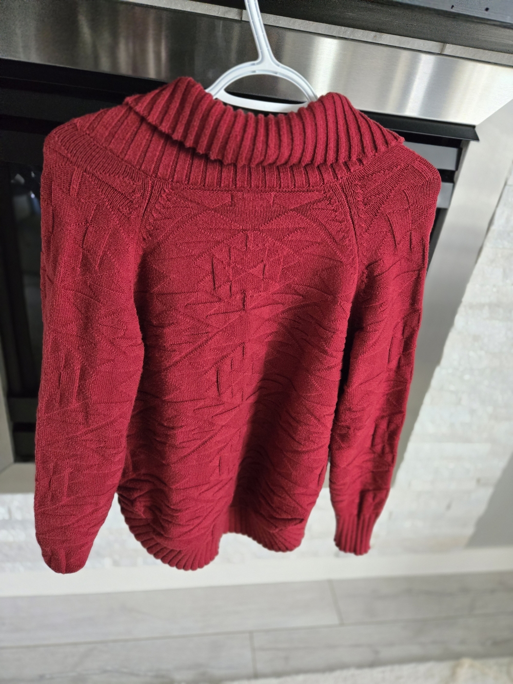 Ariat Deep Red Textured Ribbed Collar Sweater - Picture 4 of 4